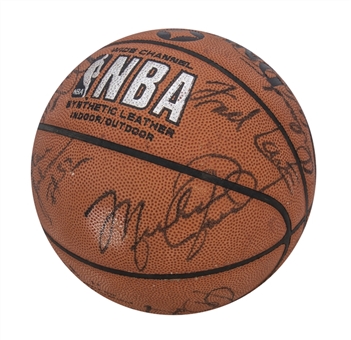 1984-85 Chicago Bulls Team Signed Spalding Basketball With 12 Signatures Including Rookie Michael Jordan (Beckett)